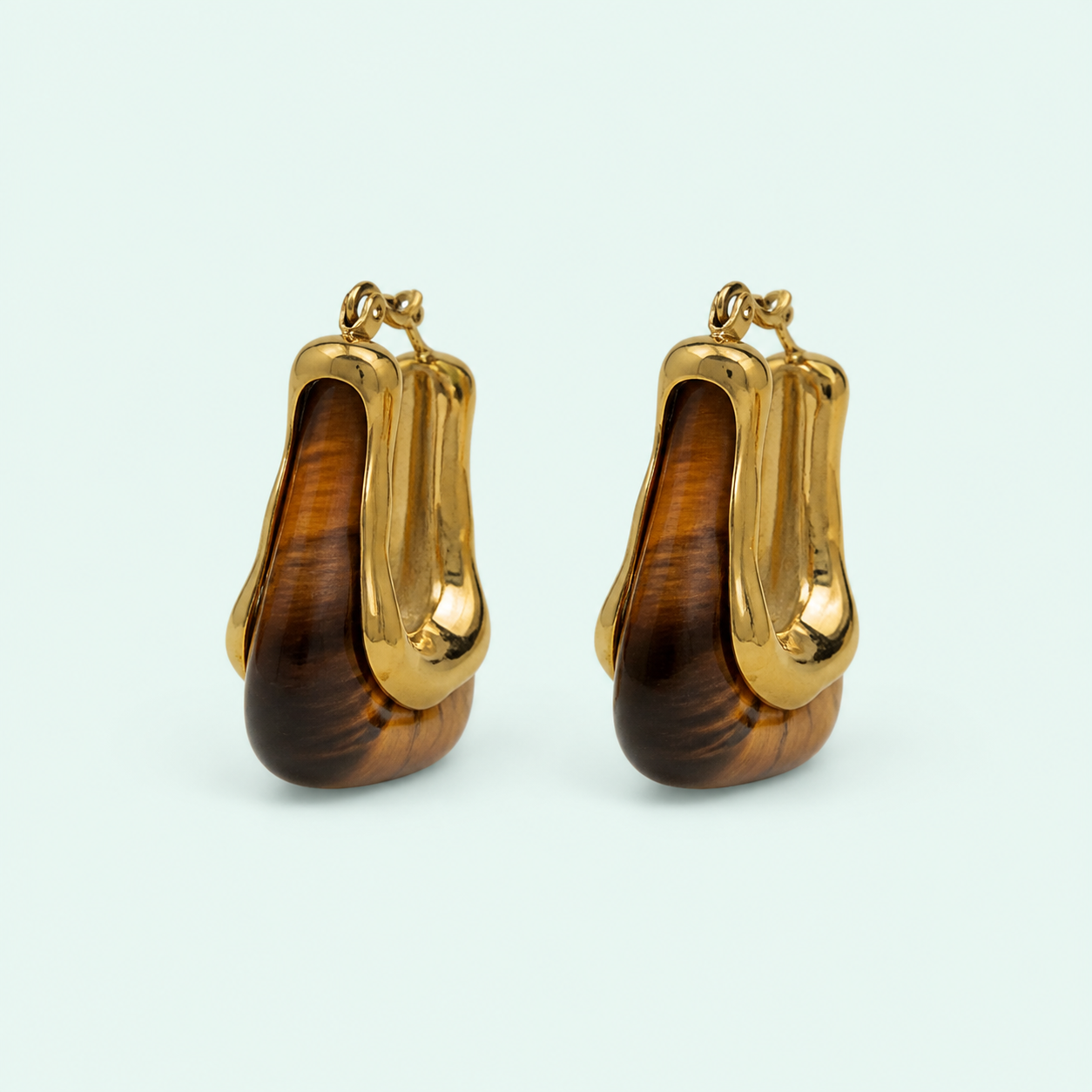 Caramel Hoop Earrings - BisuTrendy